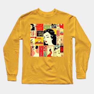 Collage of cultural references to Japan Long Sleeve T-Shirt